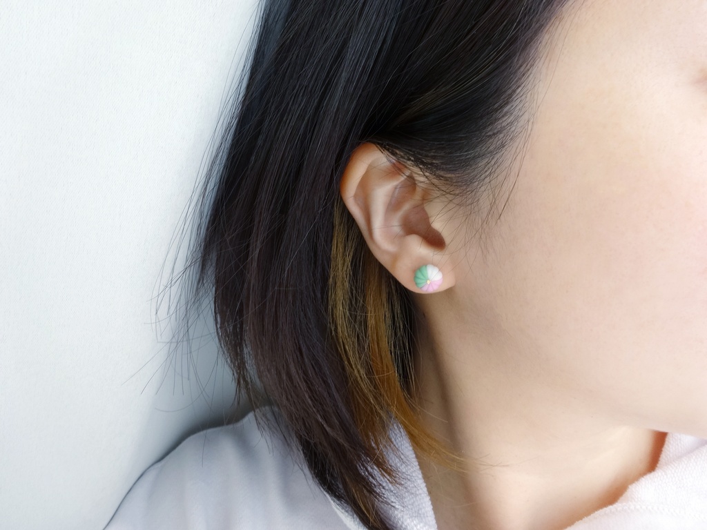 季節の和菓子【春色てまり】フェイク和菓子耳飾り