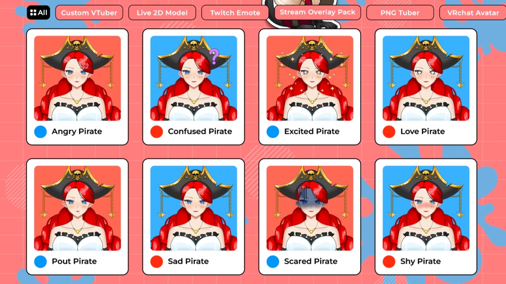 【あらかじめ作成された譲渡可能VTuberモデル】海賊少女 / 【Premade Adoptable VTuber Model 】 Pirate Girl