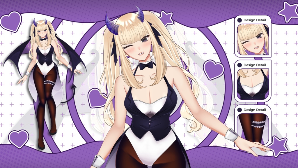 【あらかじめ作成された譲渡可能VTuberモデル】サキュバス少女 / 【Premade Adoptable VTuber Model 】Succubus Girl