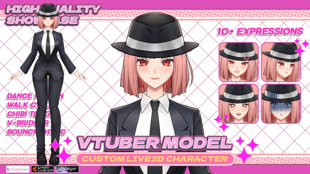 【あらかじめ作成された譲渡可能VTuberモデル】エージェントガール / 【Premade Adoptable VTuber Model 】 Agent Girl