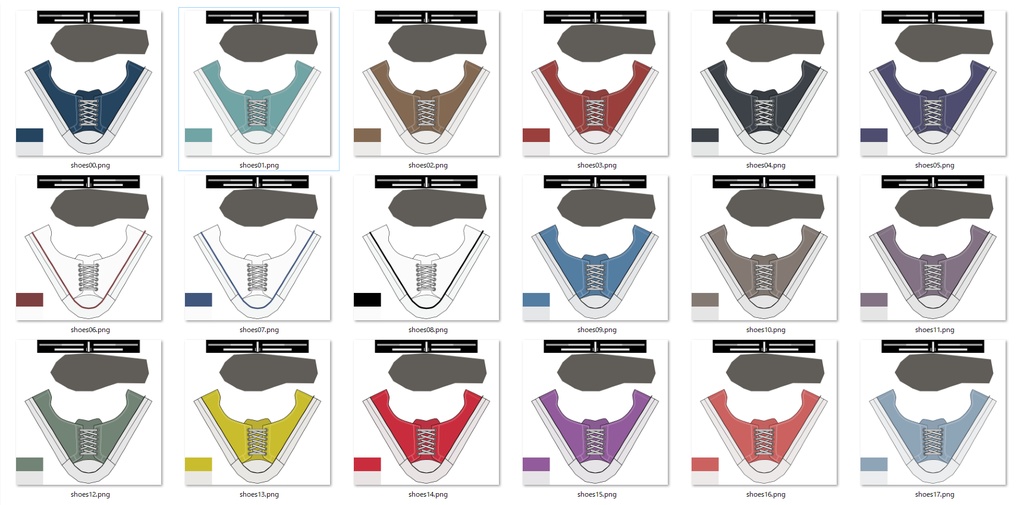 VRoid シンプルなスニーカー (くるぶし靴下テクスチャ付き)