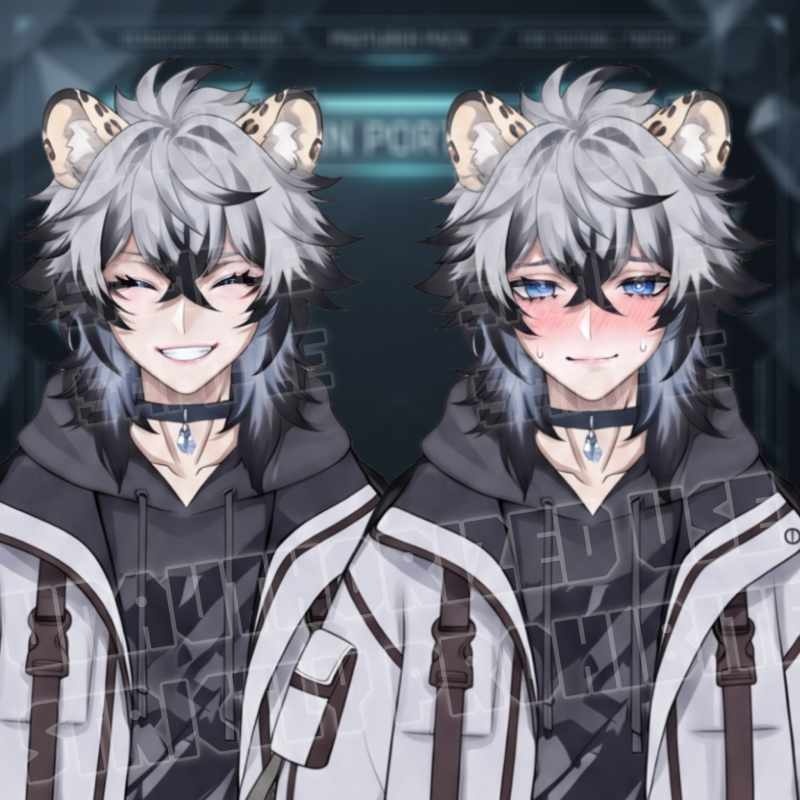 PNG Tuber | Snow-Leopard Boy | ユキヒョウ耳の男の子 | VTuber | Veadotube Mini | Ready to Use【ฅ^•ﻌ•^ฅ】