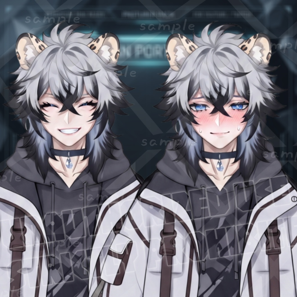 【No.1】PNG Tuber | Snow-Leopard Boy | ユキヒョウ耳の男の子 | VTuber | Veadotube Mini | Ready to Use【ฅ^•ﻌ•^ฅ】