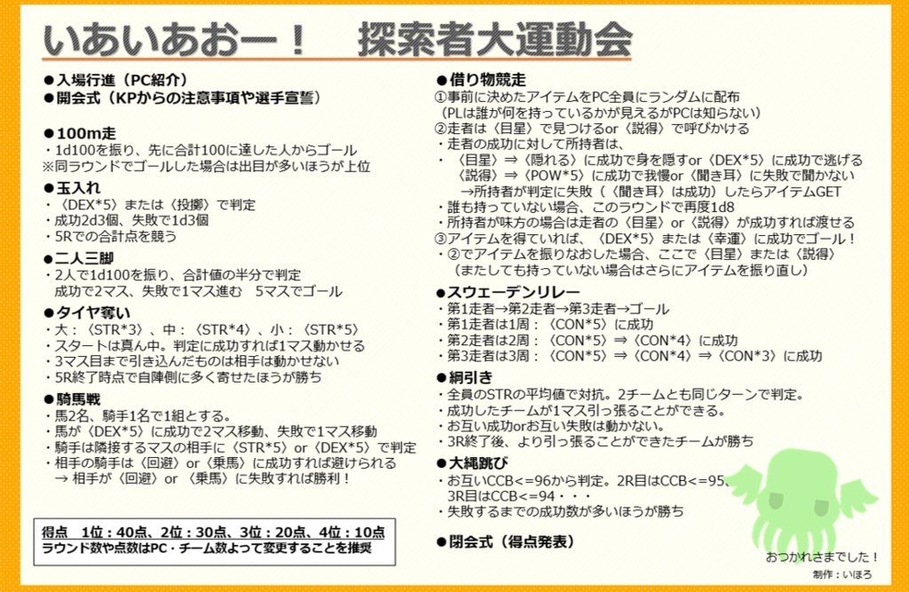 いあいあおー!探索者大運動会