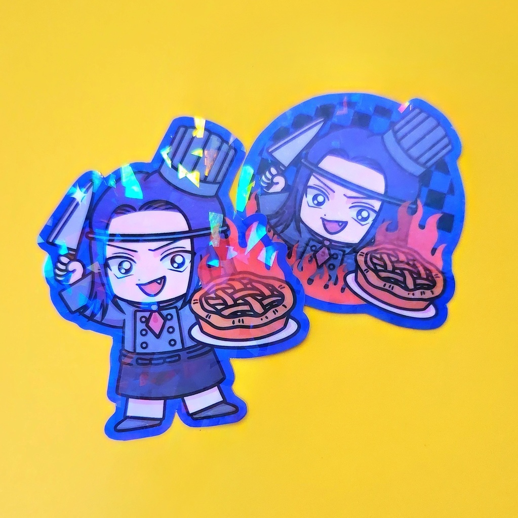 Burning Apple Pie ホログラムステッカー(パープル)