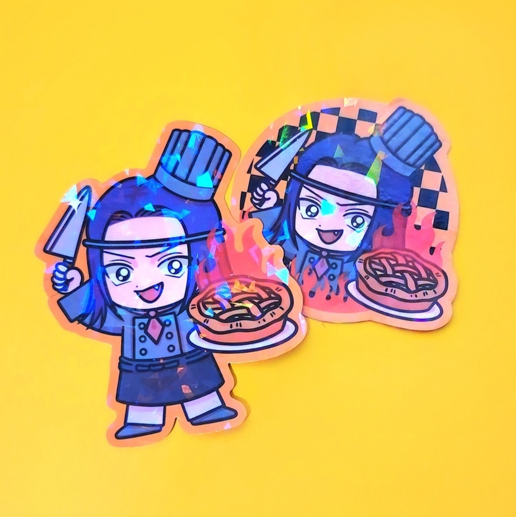 Burning Apple Pie ホログラムステッカー(オレンジ)