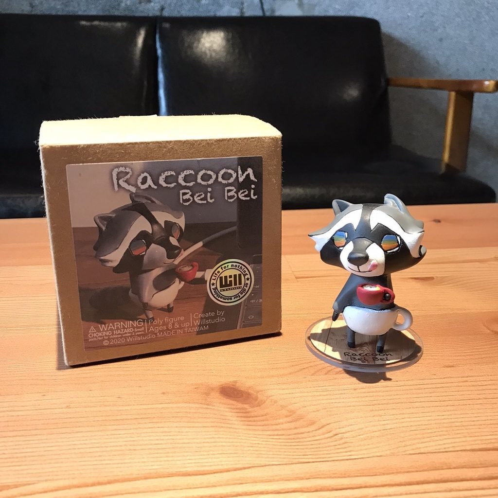 預購特惠中 Willstudio 官方 Raccoon Bei Bei 浣熊唄唄 咖啡夥伴 手工製作 動物公仔