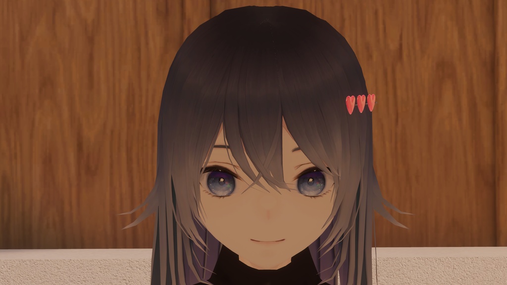 【VRChat】ハートヘアピン【ヘアピン】(heart hair-pin)