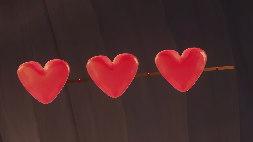 【VRChat】ハートヘアピン【ヘアピン】(heart hair-pin)