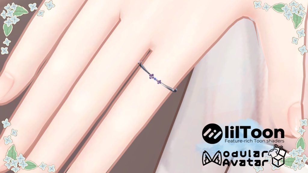 【VRChat】Hydrangea Ring【flower Ring】