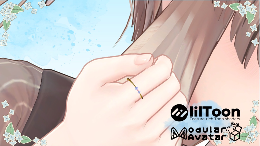 【VRChat】Hydrangea Ring【flower Ring】