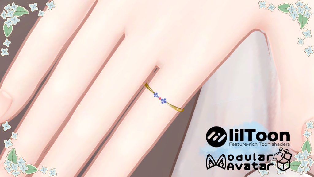 【VRChat】Hydrangea Ring【flower Ring】