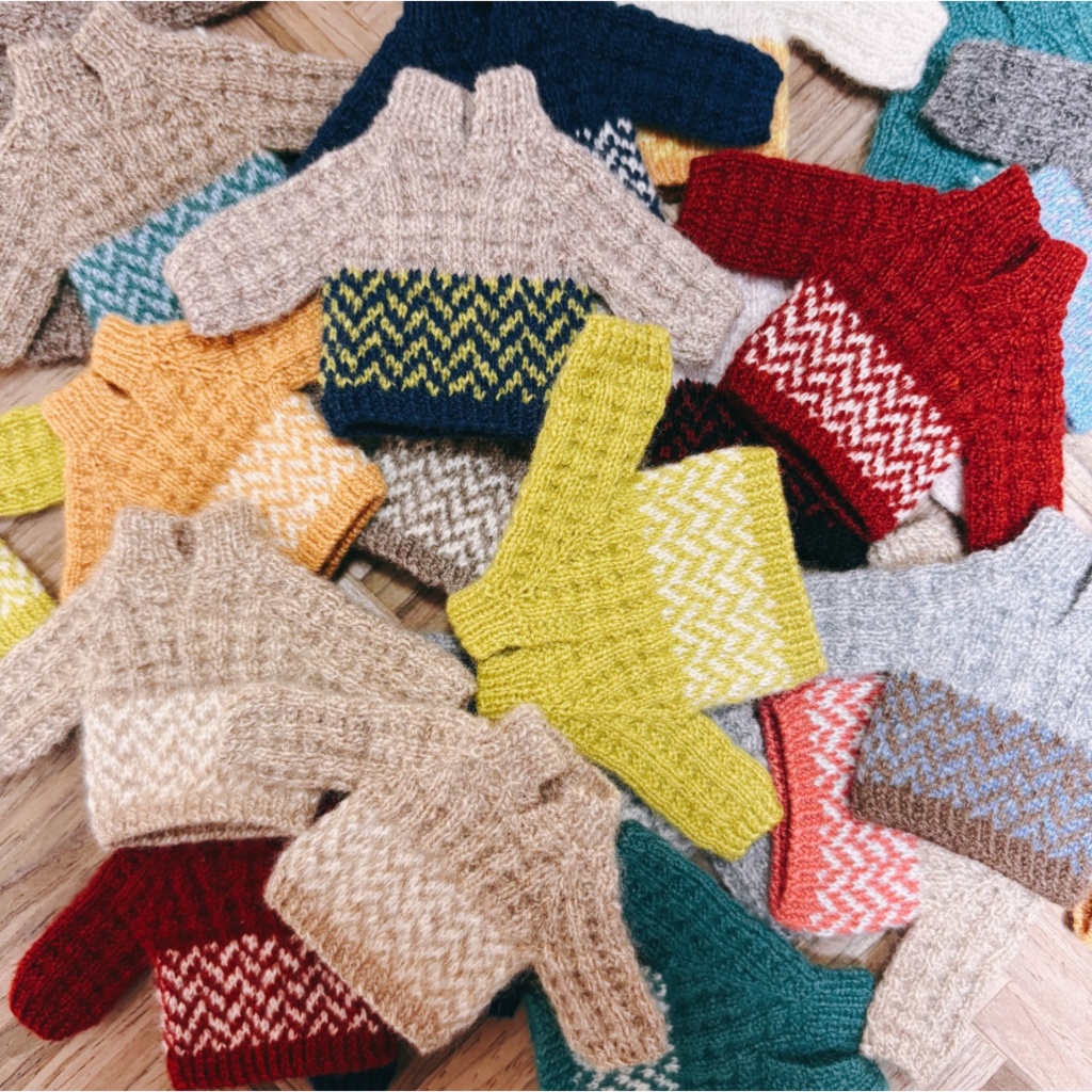 切り替え模様の開襟ニットポロ@再販 10/30（木）21時頃〜