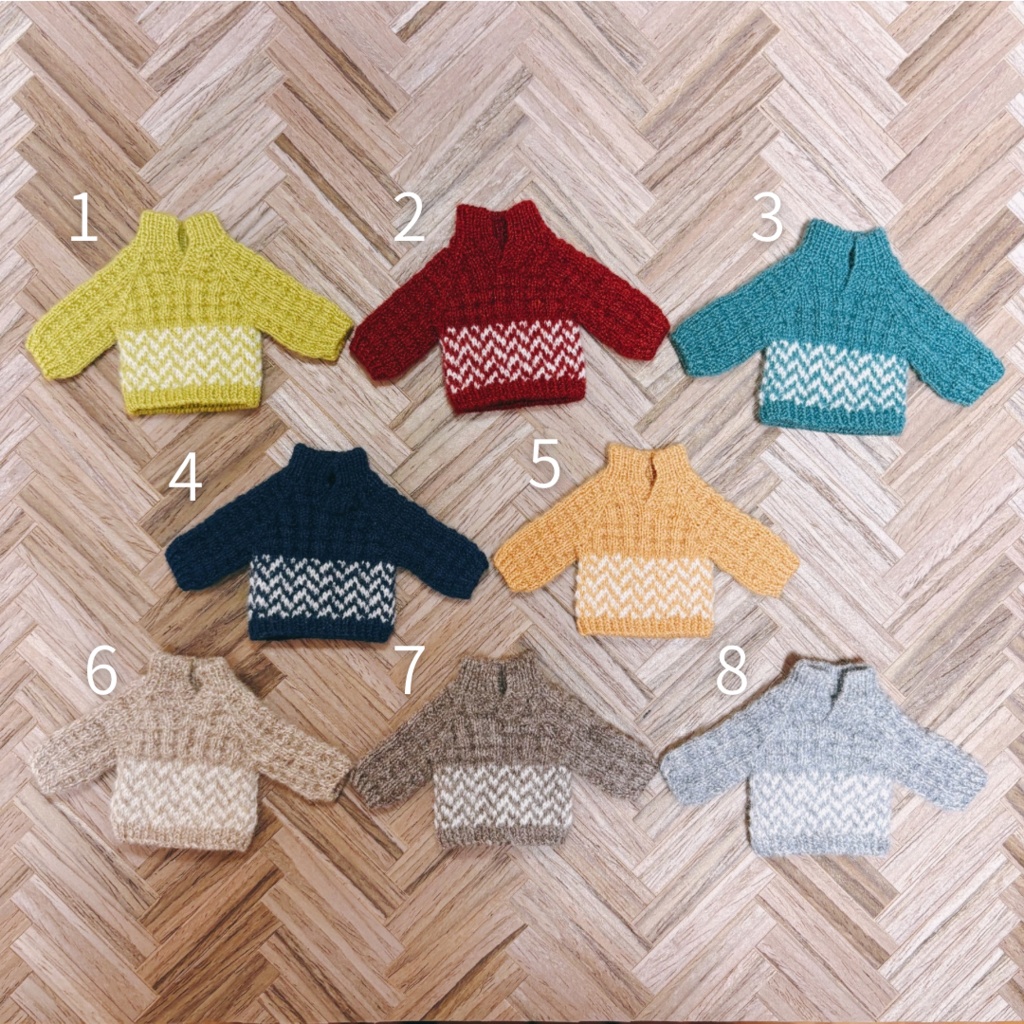 切り替え模様の開襟ニットポロ@再販 10/30(木)21時頃〜