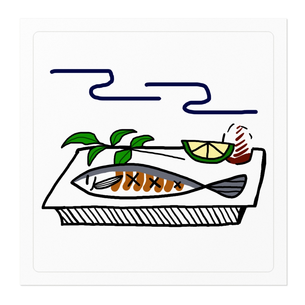 焼き魚のステッカー