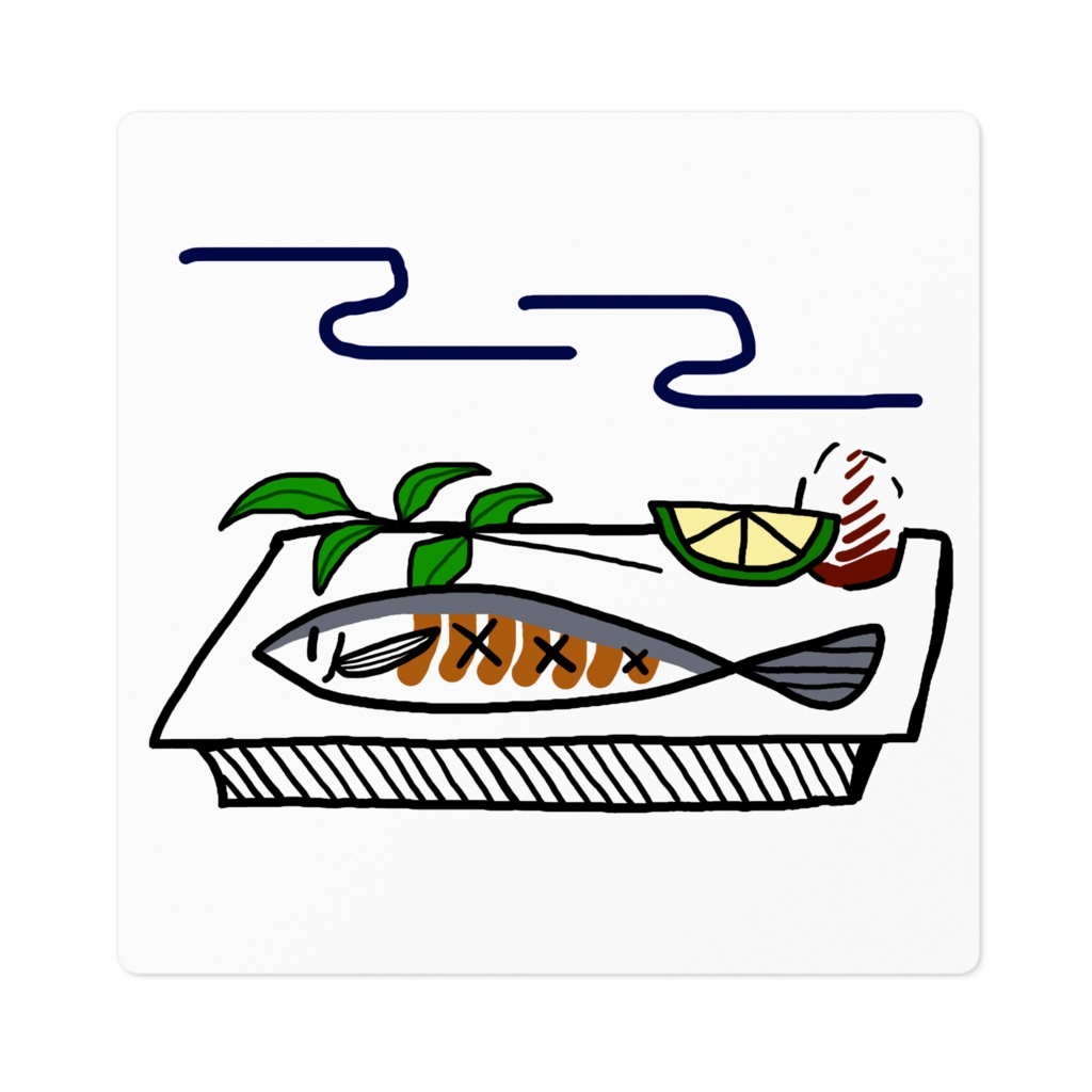 焼き魚のステッカー