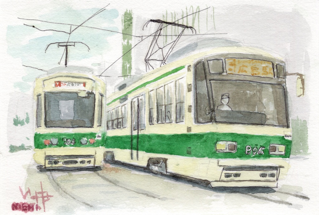 【西宮絵画】路面電車