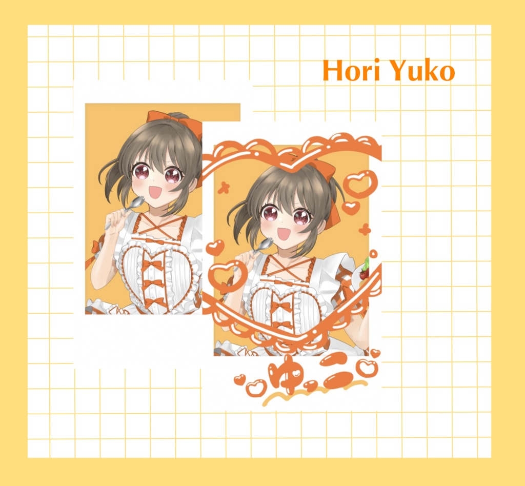 落書きチェキ風カード♡2枚セット 【全4種】