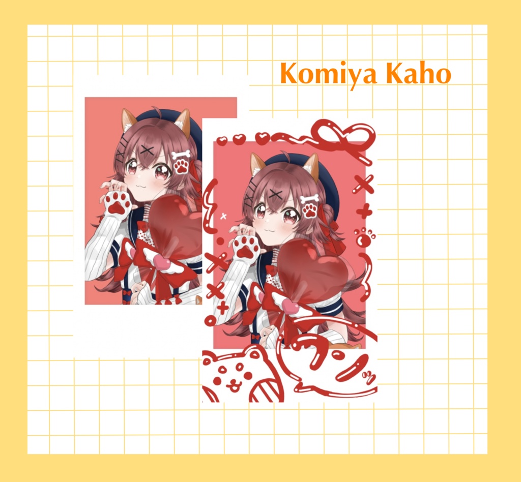 落書きチェキ風カード♡2枚セット 【全4種】