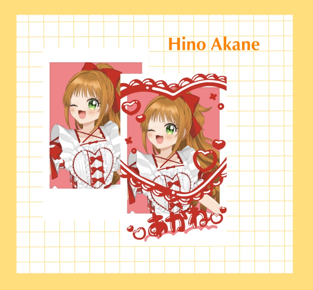 落書きチェキ風カード♡2枚セット 【全4種】