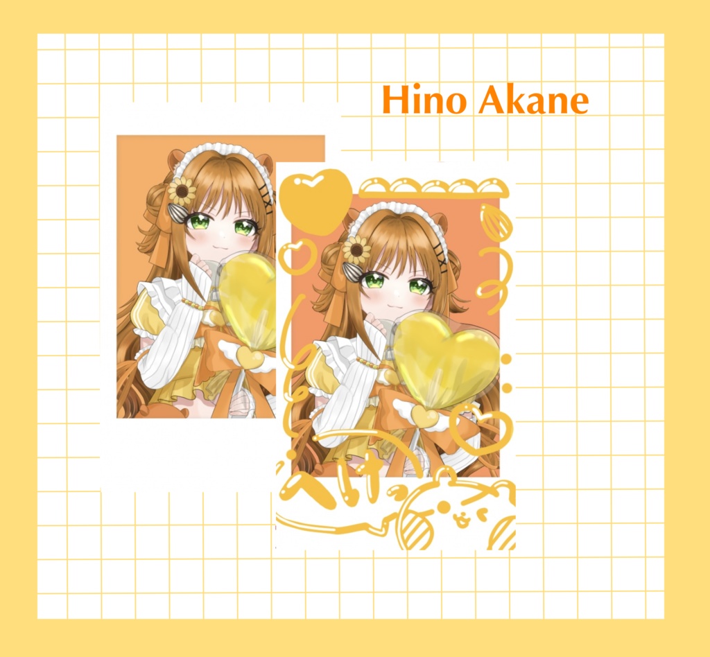 落書きチェキ風カード♡2枚セット 【全4種】