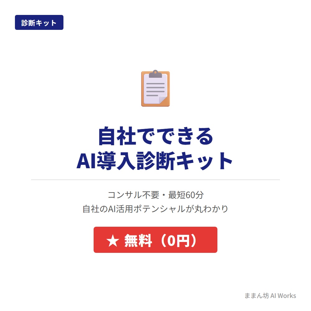 【無料】AI導入診断キット｜中小企業・個人事業主が60分でAI活用レベルを把握