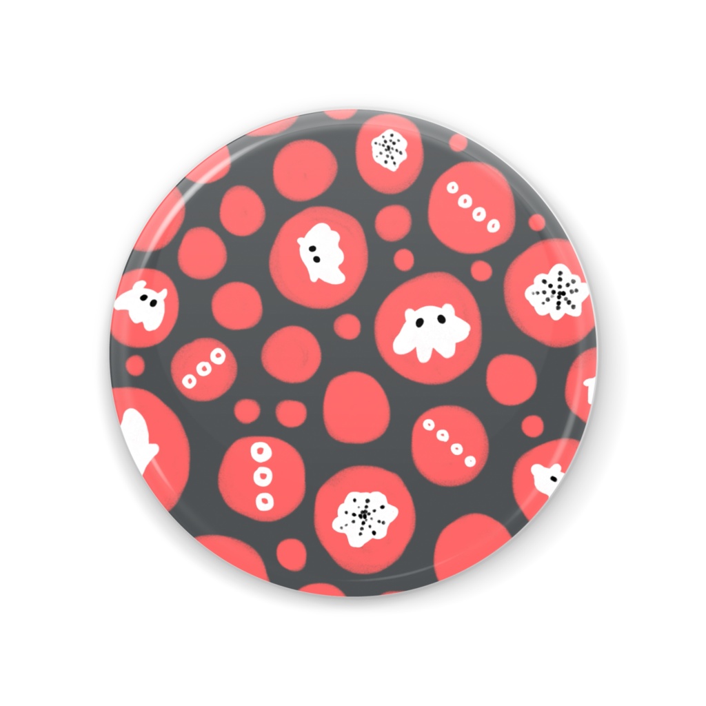 深海生物のメンダコさんのパターン柄　缶ミラー