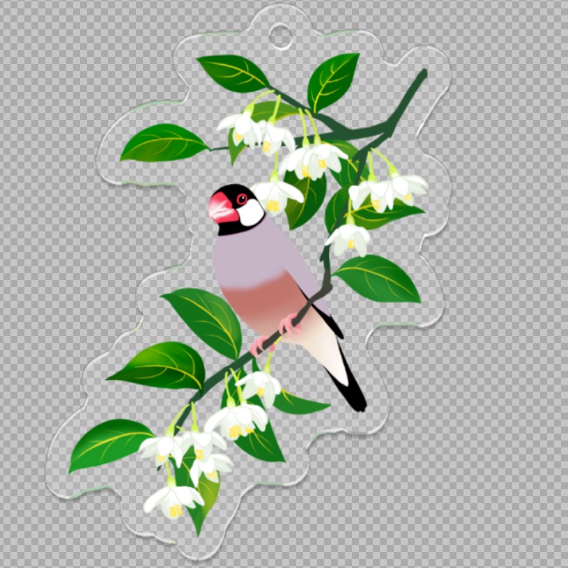 エゴノキと桜文鳥