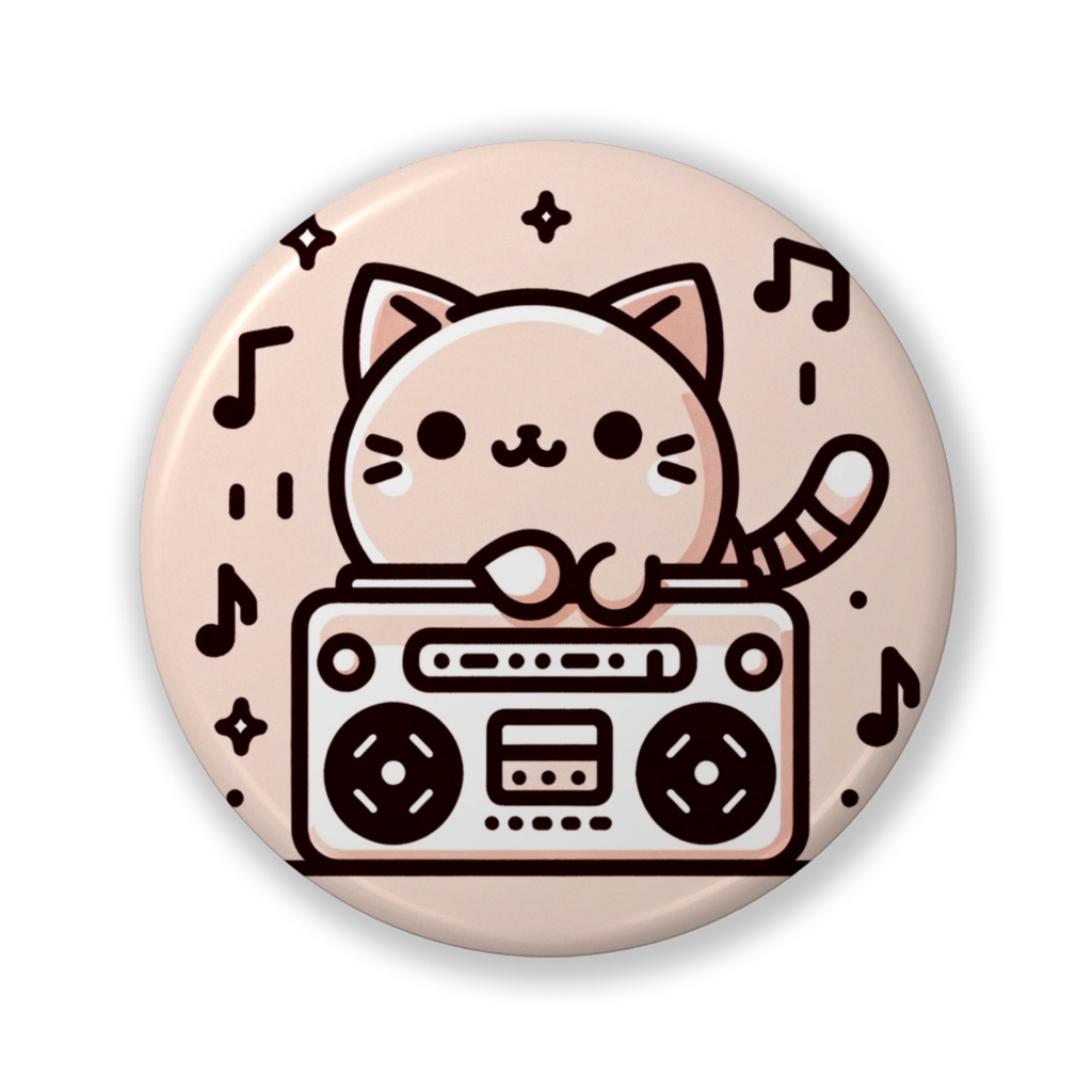ラジカセで音楽を聴く猫