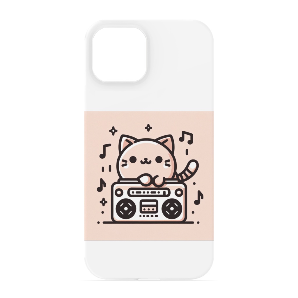 ラジカセで音楽を聴く猫