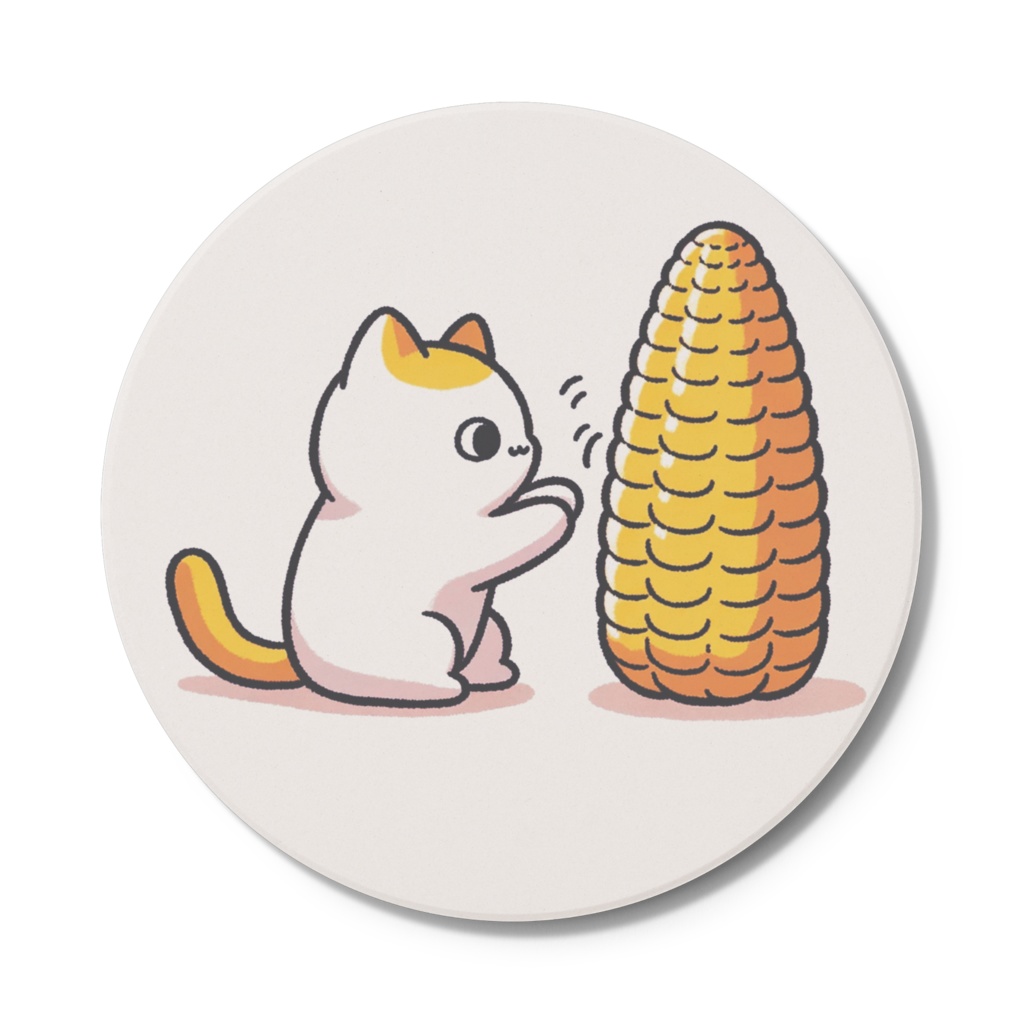 トウモロコシと猫
