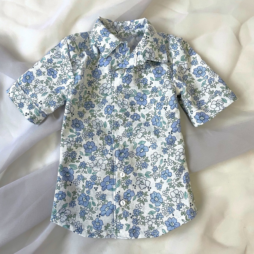 50~60size/メンズシャツ(白藍)