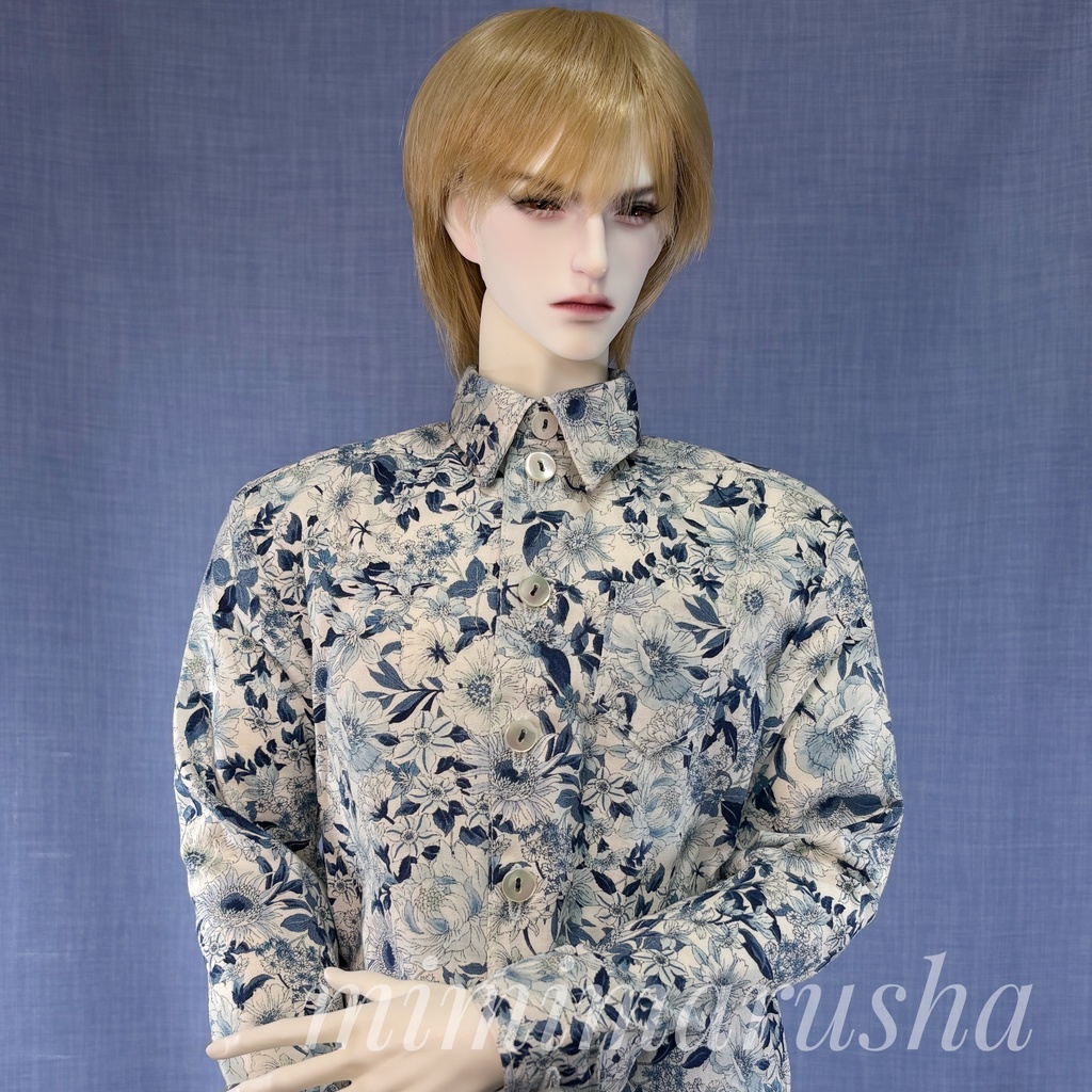 メンズシャツ『花譜集～苑景譜』海外75サイズ長袖