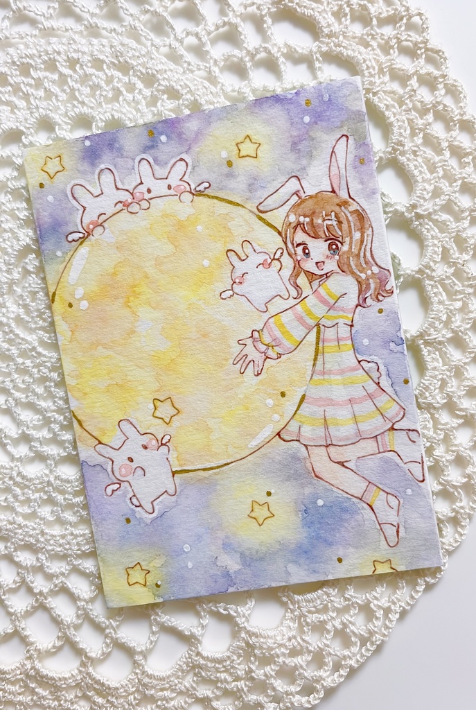ATC原画「お月見うさぎさん」