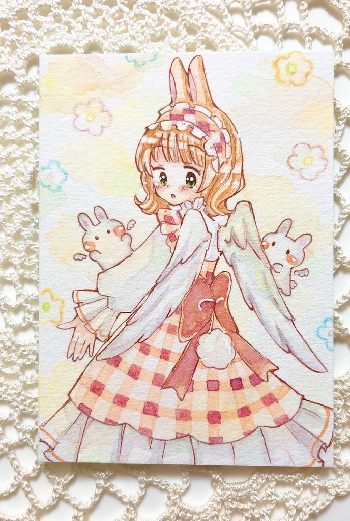 ATC原画「天使のうさぎさん」
