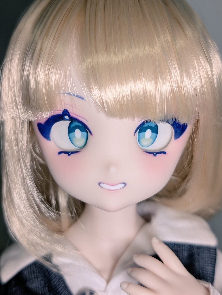 【DDH-27】カスタムヘッド+自作アイ2種セット【セミホワイト肌】