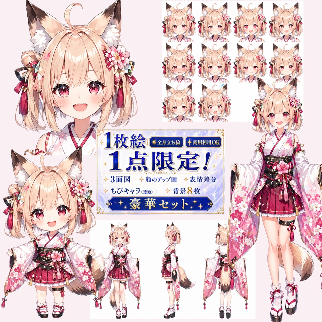 【１点物！】立ち絵素材セット０４ ＋ご購入者様特典！【商用利用OK】