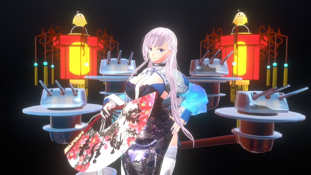 VRChat アバター ベルファスト 3Dモデル + PMX