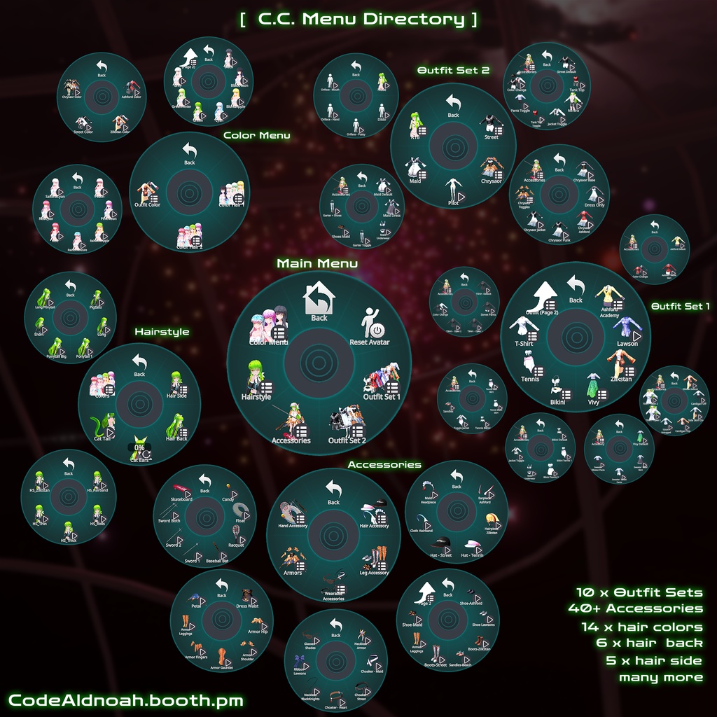 【3Dモデル】「C.C. / シー・ツー 」- VRChat v1.5