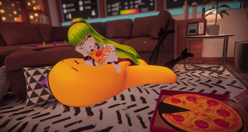 【3Dモデル】「C.C. Pizza ver. / シー・ツー 」- VRChat v1.3