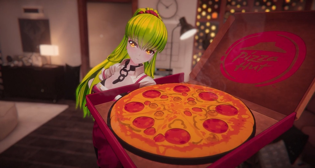 【3Dモデル】「C.C. Pizza ver. / シー・ツー 」- VRChat v1.3
