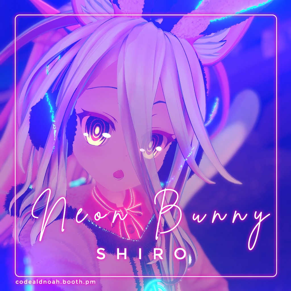 Neon Bunny 「Shiro / 白」- 【3Dモデル】v1.5