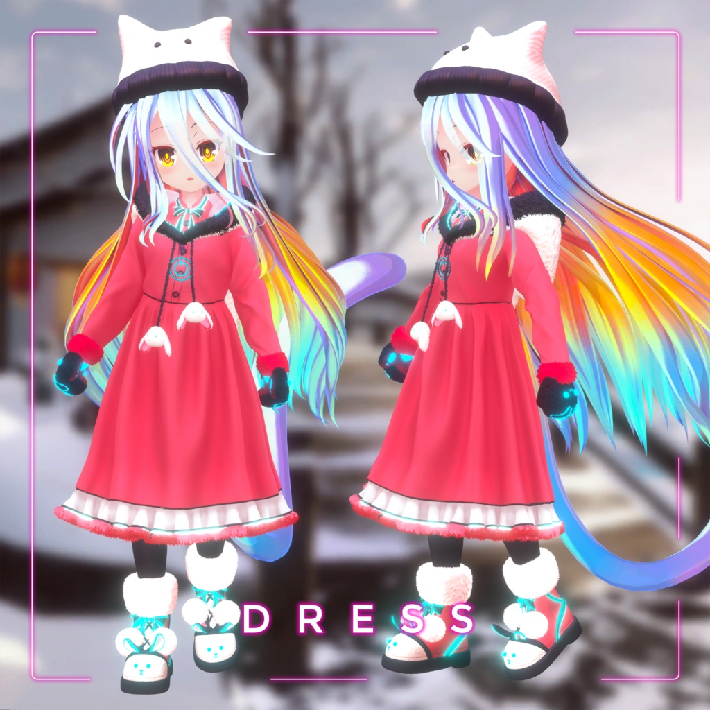 Neon Bunny 「Shiro / 白」- 【3Dモデル】v1.5