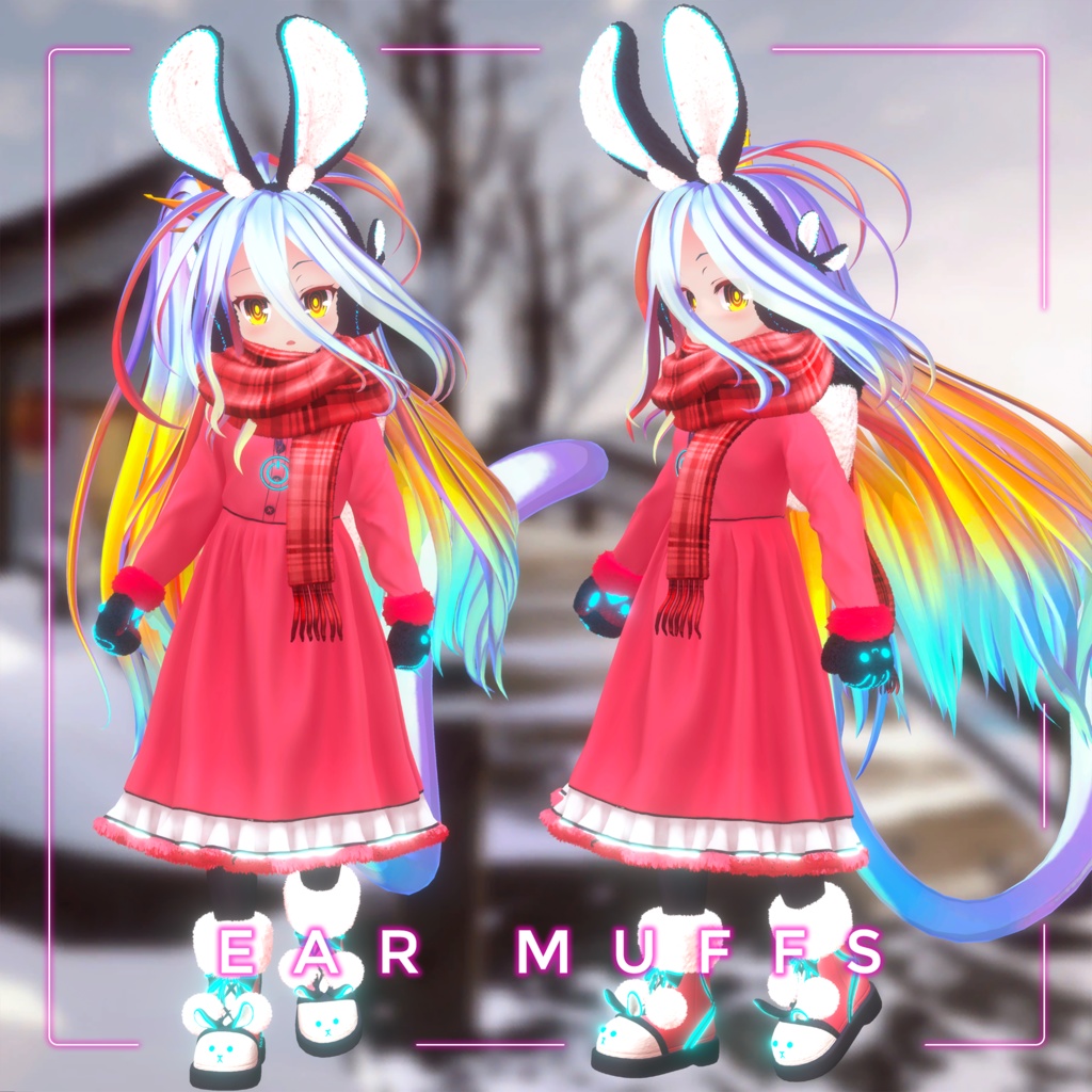 Neon Bunny 「Shiro / 白」- 【3Dモデル】v1.5