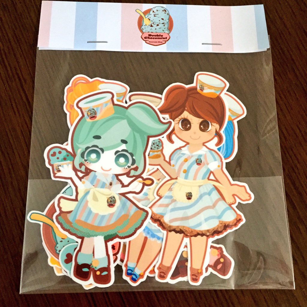 Double◆Chocomintコラボキャラクターシールフレーク