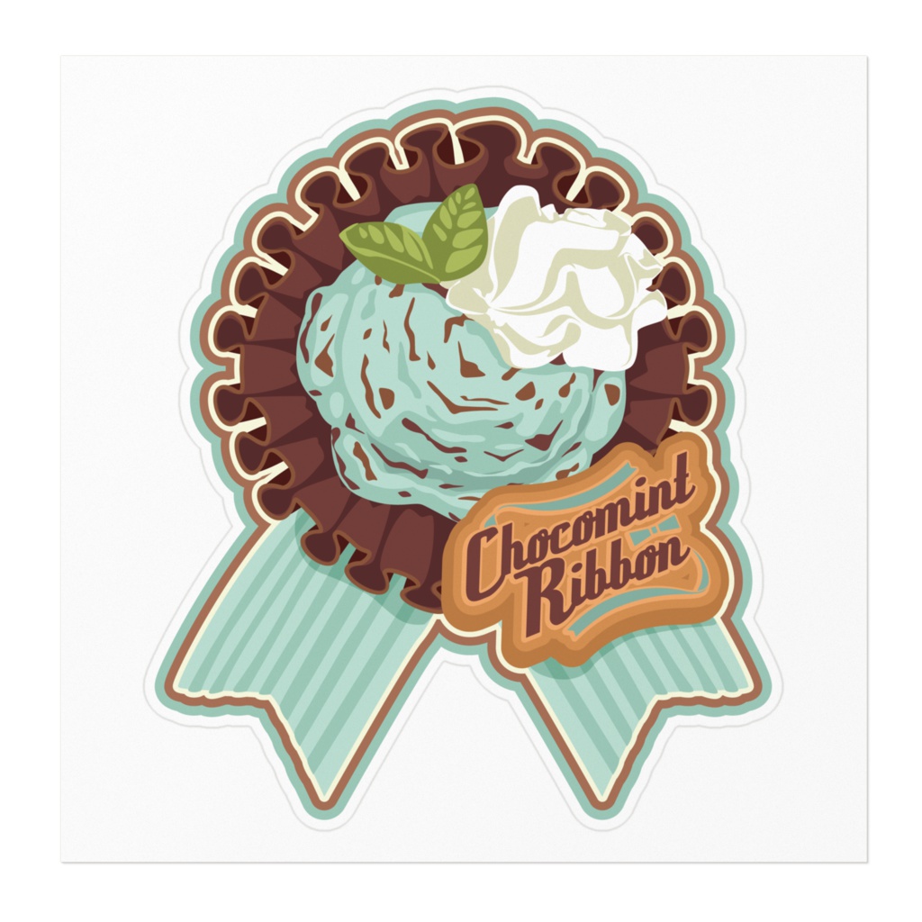 CHOCOMINT*RIBBONアイスクリームステッカー