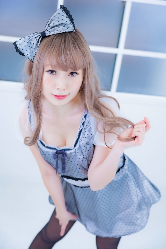 わかめワンピ ーくろハートドットー