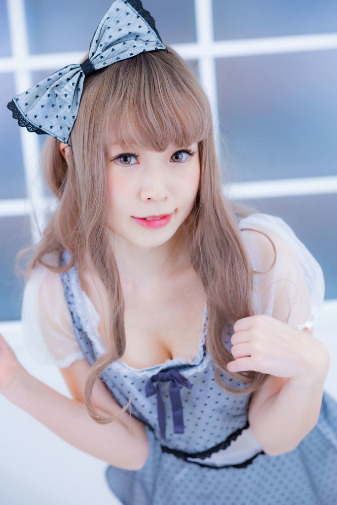 わかめワンピ ーくろハートドットー