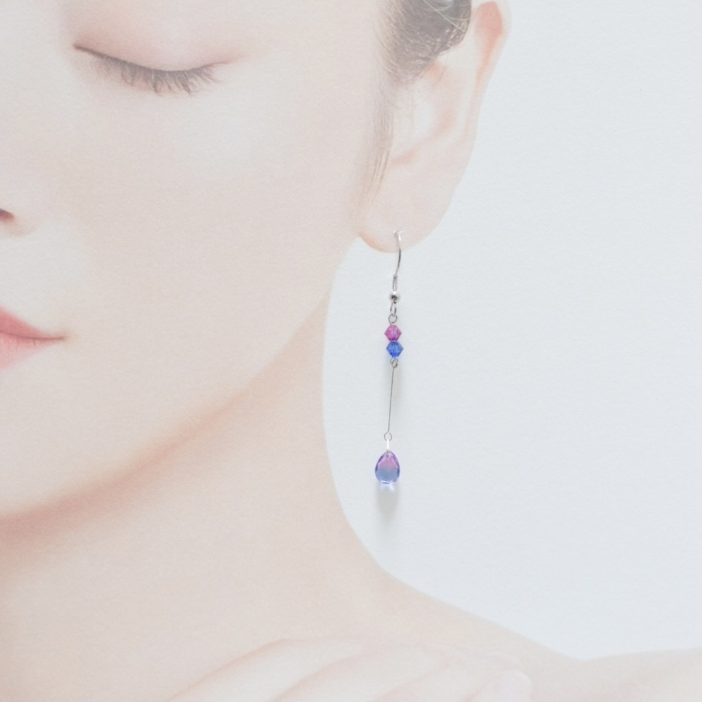 遙と郁弥のキラキラしずくピアス