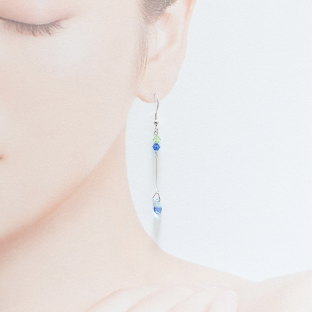 遙と真琴のキラキラしずくのピアス